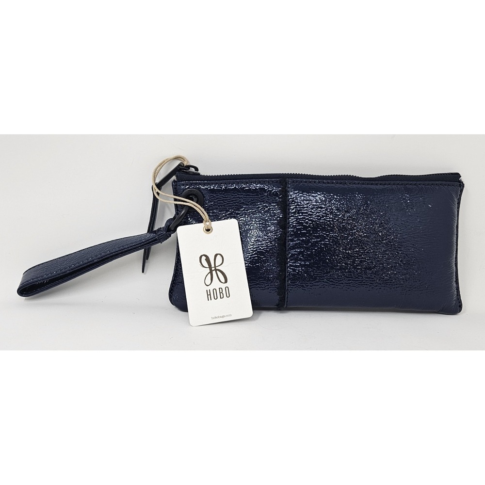 HOBO Women's Vida 5"x10" Wristlet Tote Deep Indigo Blue Faux Lthr + Fur w/Tag